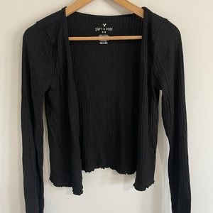 American Eagle Ribbed Cardigan Black S